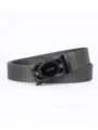 Men's grey tactical woven belt with black automatic metal buckle casual fashion style - Sports Car Buckle - Dark Gray