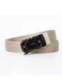 Men's Casual Tactical Woven Canvas Belt Khaki Color with Black Automatic Buckle Variant - Sports Car Buckle - Khaki