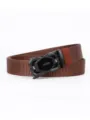 Men tactical nylon web belt brown automatic buckle casual business stylish everyday waist strap - Sports Car Buckle - Coffee