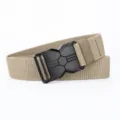 Khaki tactical nylon belt with black alloy quick release buckle casual waistbelt - Khaki / Length 120cm Width 3.8cm