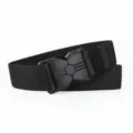 Black tactical nylon belt with alloy buckle for men outdoor canvas workwear casual use - Black / Length 120cm Width 3.8cm