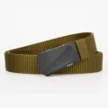 Men's Tactical Nylon Belt Casual Outdoor Woven Belt with Black Metal Automatic Buckle - Sand Buckle Flag - Wolf Brown