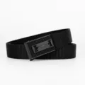 Black nylon tactical belt with automatic metal buckle, casual canvas belt for men - 120cm-3.5cm / Black Buckle - Black
