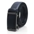 Men's genuine leather belt automatic buckle stylish blue business casual pants accessory - Gunmetal Buckle - Royal Blue
