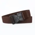 Dark brown tactical nylon belt with black alloy buckle, casual outdoor workwear accessory. - Dark Coffee / Length 120cm Width 3.8cm