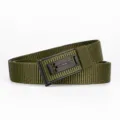 Army Green Nylon Tactical Belt with Automatic Metal Buckle for Outdoor Casual Sports - 120cm-3.5cm / Black Buckle Army Green
