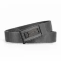 Dark grey nylon canvas tactical belt featuring an automatic black metal buckle for daily wear. - Black Buckle Dark Gray