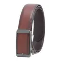 Men leather belt dark brown automatic buckle casual business stylish pants belt variant - Gunmetal Buckle - Coffee