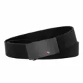 Stretchy elastic nylon tactical belt with metal automatic buckle for men daily wear. - 120cm / Black