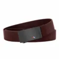 Elastic Nylon Canvas Belt for Men Casual Sports Woven Waistband with Black Buckle - 120cm / Coffee
