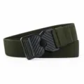 Men's tactical elastic woven belt with quick-release alloy buckle in army green color. - Army Green