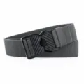 Men's Dark Gray Woven Elastic Belt with Carbon Fiber Pattern Alloy Quick Release Buckle - Dark Gray