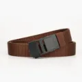 Men's brown tactical nylon belt, casual outdoor webbing belt with automatic buckle style. - 120cm-3.5cm / Black Buckle - Coffee