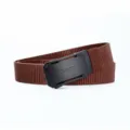 Men's tactical nylon belt with durable automatic buckle casual outdoor canvas belt - Black Double Stripe Model 2 - Coffee