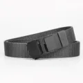 Men's tactical nylon belt with black automatic buckle casual outdoor trouser waist band - 120cm-3.5cm / Black Buckle Dark Gray