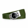 Military green canvas belt for men with automatic metal buckle casual tactical trouser strap - Watch Buckle - Army Green