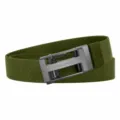 Men's tactical canvas belt army green automatic buckle elastic woven work pants belt - Length 120cm Width 3.5cm / Black Buckle Army Green