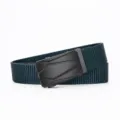 Tactical canvas belt with black automatic buckle for men casual outdoor daily wear royal blue - 110 cm / Sapphire Blue
