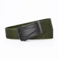 Tactical canvas belt for men featuring a durable automatic metal buckle in army green. - 110 cm / Army Green