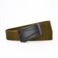 Tactical canvas belt for men, durable casual woven webbing belt with automatic metal buckle. - 110 cm / Coyote Brown