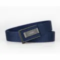 Royal blue nylon tactical belt with black metal auto buckle for men casual daily wear - Inner Wear Rectangular Buckle - Royal Blue