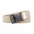 Nylon tactical belt with black quick-release buckle, durable outdoor casual web belt. - Khaki
