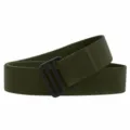 Men's tactical nylon belt with black buckle, stretch woven canvas strap for outdoor sports. - Length 115cm Width 3.8cm / Black Buckle - Army Green