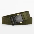 Men's casual tactical belt featuring an elastic woven strap and alloy release buckle. - 120cm / Army Green