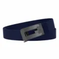 Men's tactical nylon canvas belt with an automatic black buckle for outdoor sports. - 120cm Long / Black Buckle Royal Blue