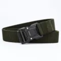 Men's Tactical Belt Alloy Buckle Nylon Stretch Military Webbing Belt Army Green - 125cm / Army Green