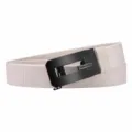 Men's Casual Stretch Canvas Belt with Black Automatic Metal Buckle in Khaki Color Variant - Black Buckle Khaki