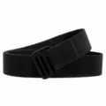 Men's Black Tactical Nylon Belt, Casual Outdoor Canvas Webbing Belt with Black Buckle - Length 115cm Width 3.8cm / Black Buckle - Black