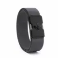 Men's tactical elastic belt dark grey braided strap with stylish black alloy buckle variant. - Black Buckle Dark Gray