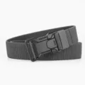 Men tactical belt elastic canvas belt outdoor casual workwear belt with alloy buckle - Dark Gray