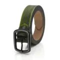 Men's distressed leather belt retro green casual trousers belt with pin buckle variant accessory - 120cm / Vintage Green