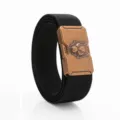 Ceinture Tactique Élastique Homme Noire Boucle Or Antique Sport Extérieur Tissée - Boucle Dorée - Noir