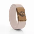 Ceinture tactique homme élastique tissée avec boucle or antique couleur kaki mode - Gold Buckle-Khaki