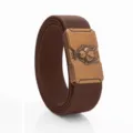 Ceinture tactique élastique pour homme avec boucle en alliage couleur or antique marron. - Boucle Dorée - Café