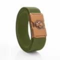 Ceinture Tactique Homme Ceinture Tressée Élastique Vert Militaire Boucle Alliage Or - Gold Buckle-Military Green