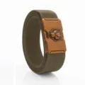 Ceinture tactique pour homme avec boucle en alliage doré et sangle élastique de sport - Boucle Dorée - Vert Foncable