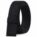 Black tactical nylon belt strap, durable woven web belt replacement for men outdoor sport. - Black Strap