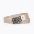Men's Khaki Woven Canvas Belt Tactical Metal Automatic Buckle Casual Belt for Men - Khaki