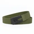 Men's casual canvas tactical belt in khaki with a sleek black buckle for daily wear. - 120cm / Army Green