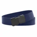 Men's royal blue tactical belt with matte black quick release alloy buckle elastic web. - Below Pant Size 32 / Under 140 lbs / Black Buckle - Royal Blue