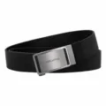 Men's nylon braided belt with metal automatic buckle, versatile canvas tactical belt for men. - Length 120cm Width 3.5cm / Gunmetal Buckle Black