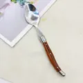 Stainless steel spoon with wooden handle, elegant dinner spoon for home use, SKU edition. - Dinner Spoon
