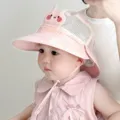 Joli chapeau de soleil pour bébé avec mesh respirant et oreilles de lapin, idéal pour l'été. - Petit lapin rose