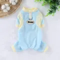 Vista dettagli abbigliamento rinfrescante per animali, vestito quattro zampe mesh con badge. - XS / Azzurro