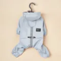 Imperméable pour animal de compagnie à capuche quatre pattes vêtements chien bandes réfléchissantes - S / Bleu Or