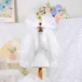 Voile de mariage pour animaux blanc avec grand nœud et cœur rouge pour chat chien - Taille Unique-Longueur 33cm Largeur 25cm / Voile Cœur Rouge